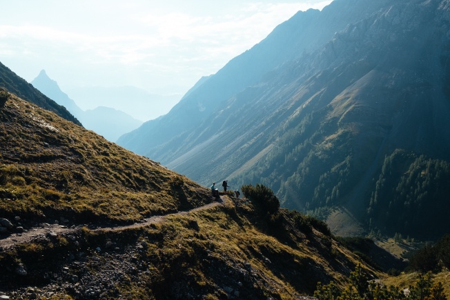 Back down out of a secret forest on the side of a mountain into Zams.