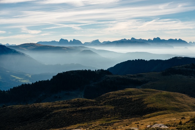 The Dolomites in the distance, I think.