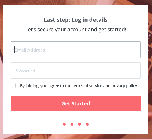 Screenshot of ConvertKit's sign-up screen