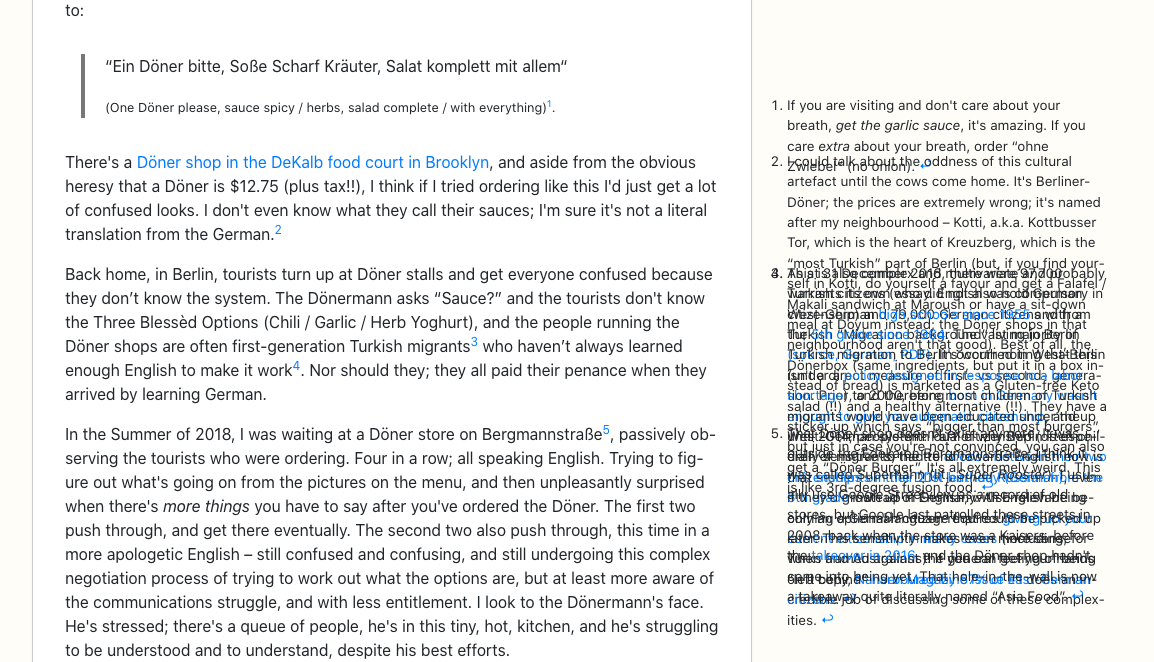 screenshot of article showing a jumble of overlapping text in the margin notes