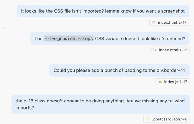 not shown: me tabbing between browser and chat window extensively trying to figure out why I felt like I was being gaslit