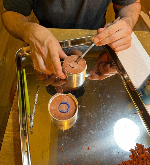 You have to clean it out a bit after you make an imprint in the wax